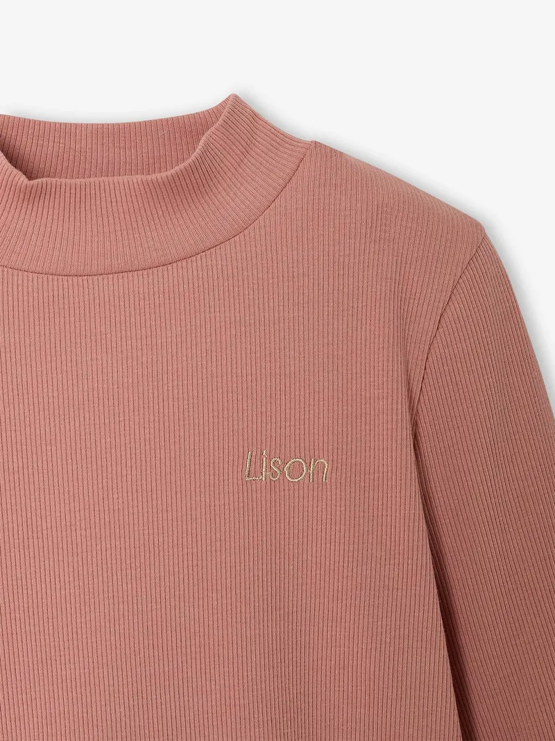 Vertbaudet Unterziehrolli aus Rippjersey Mädchen personalisierbar, Altrosa, – Produktbild 3 von 3
