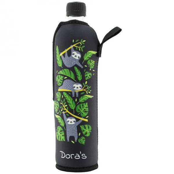 Dora's Dora's Dora’s Glas-Trinkflasche mit Neoprenhülle (0,5l) – Isoliert & Puristisches Design – Produktbild 2 von 3