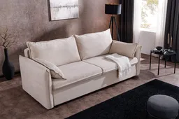 riess-ambiente Schlafsofa APARTMENT 215cm beige · XXL Cord, inkl. Kissen, inkl. Bettkasten, FSC, Einzelartikel 1 Teile, 3-Sitzer-Couch mit Bettfunktion - ideal für Wohn- oder Gästezimmer – Produktbild 1 von 1