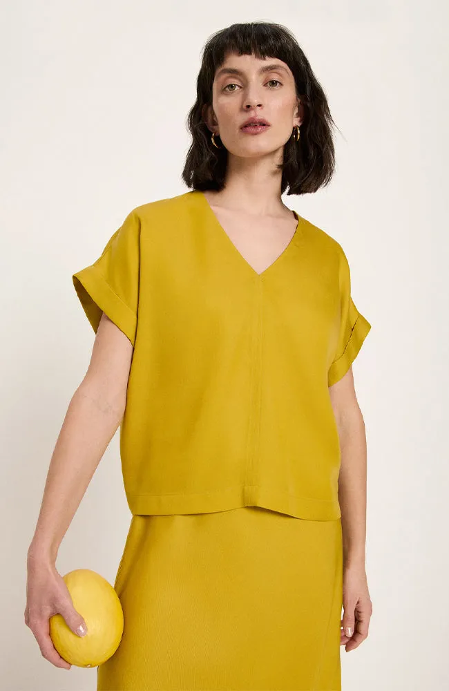 LANIUS Lanius Damen vegan Bluse Gelb, Gelb, – Produktbild 1 von 2