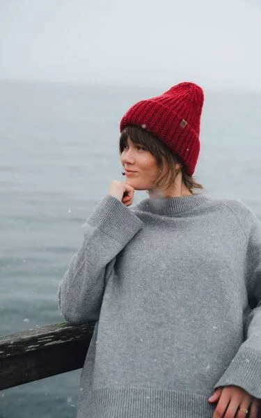 Kopyto Kopyto BARIBAL - Damen Oversize Boxy Stickpullover aus Merino-wolle RWS- zertifiziert, Grau, – Produktbild 4 von 4