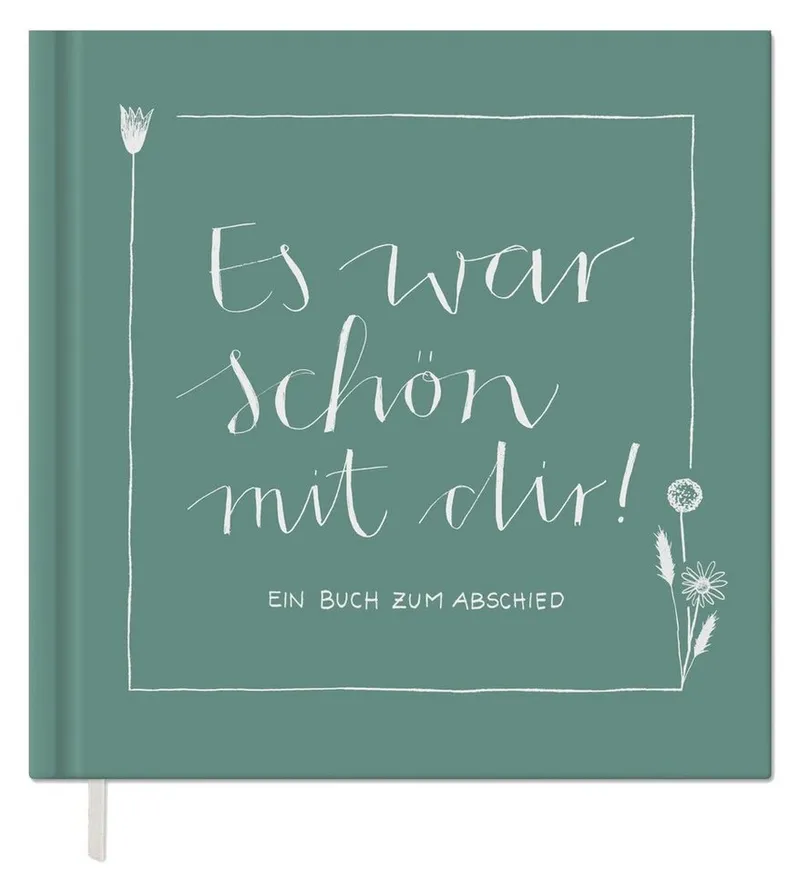 Eine der Guten Verlag Fotoalbum Es war schön mit dir! - grün weiß, Abschiedsbuch für Kollegen, Lehrer, Freunde als Abschiedsgeschenk, Grün, – Produktbild 2 von 4