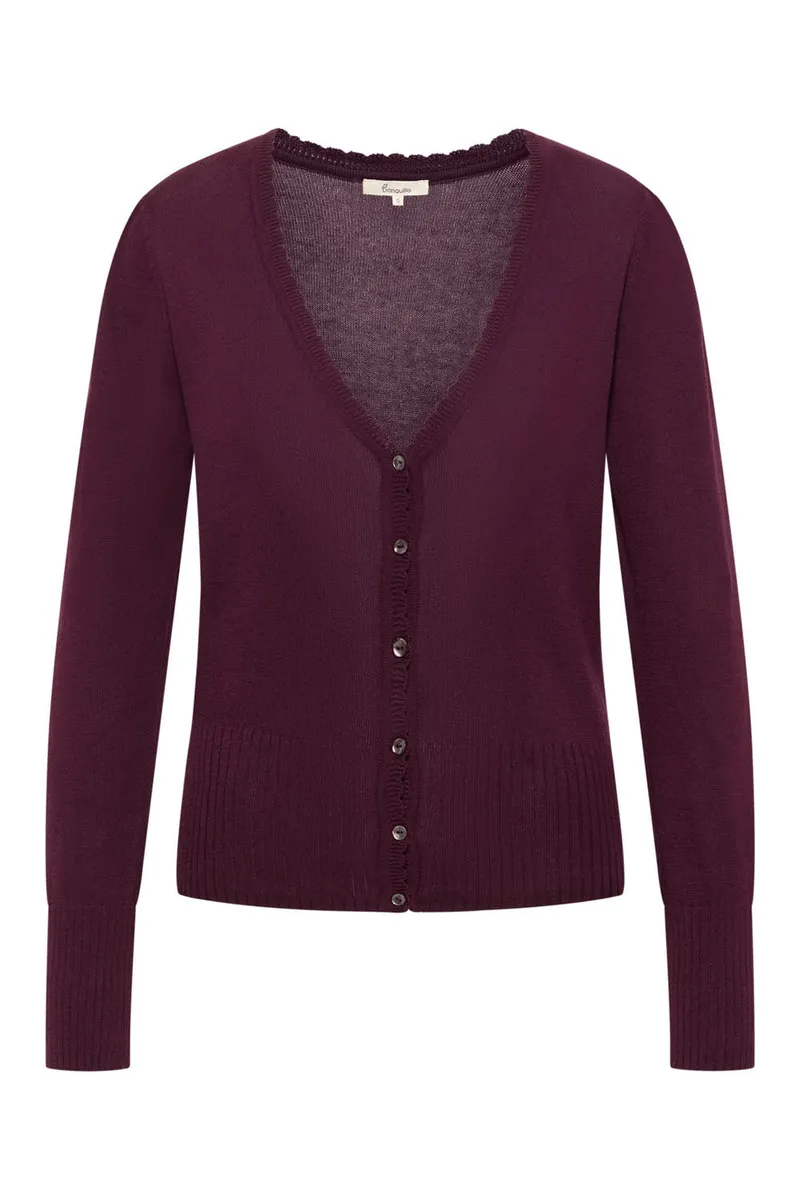 Tranquillo Cardigan Linaa aus Biobaumwolle - winetasting / S – Produktbild 1 von 4