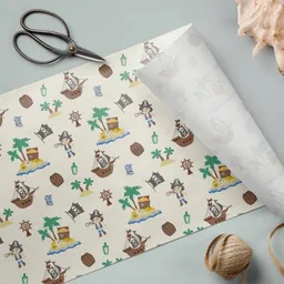 Fines Papeterie Fines Papeterie 3m Geschenkpapier Piraten für Kinder auf Rolle 300x47 cm – Produktbild 1 von 1