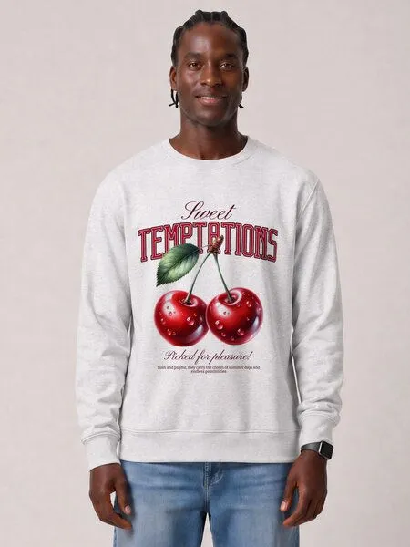 watapparel watapparel Sweatshirt Unisex Sweet Temptations, Cool heather grey, – Produktbild 2 von 2