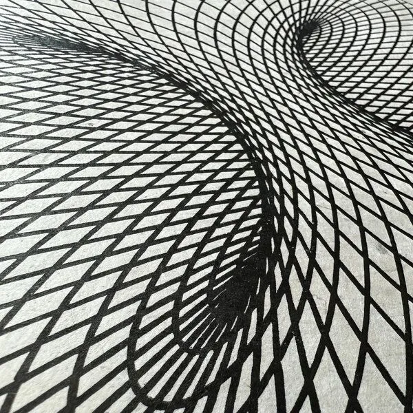Veskor Cassiopeia Veskor Cassiopeia TORUSFELD Heilige Geometrie Linoldruck | 40 x 40 cm | Schwarz auf Naturweiß – Produktbild 2 von 4
