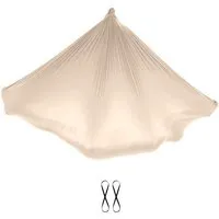 YOGALAXY YOGALAXY® Aerial Yoga Tuch - mit Bindeschlingen - Premiumqualität in diversen Farben, Hellgold beige, – Produktbild 1 von 1