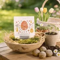 Ideenverlag Hamburg Ideenverlag Hamburg 10 „Happy Easter“ Samenbomben im Tütchen mit Wildblumensaatgut | Nachhaltiges Ostergeschenk & blühendes Mitgebsel zu Ostern – Produktbild 1 von 1