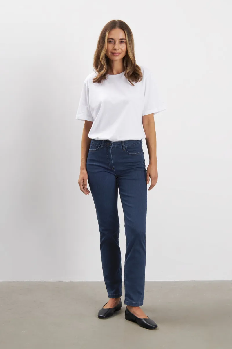 LAURIE LAURIE Damen vegan Jeans Charlotte Regular Mittellang Dunkelblau, Extra dunkelblau, – Produktbild 2 von 2