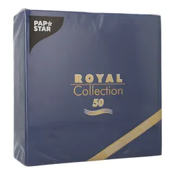 PAPSTAR PAPSTAR Papierserviette Servietten ROYAL Collection 1/4-Falz 40 cm x 40 cm dunkelblau 50 Stk – Produktbild 1 von 1