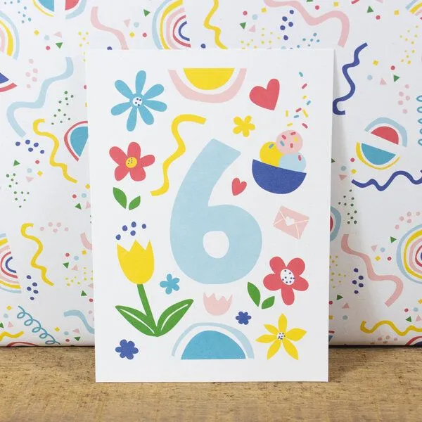 Bow & Hummingbird Bow & Hummingbird Postkarte Six/Sechs – Produktbild 1 von 2