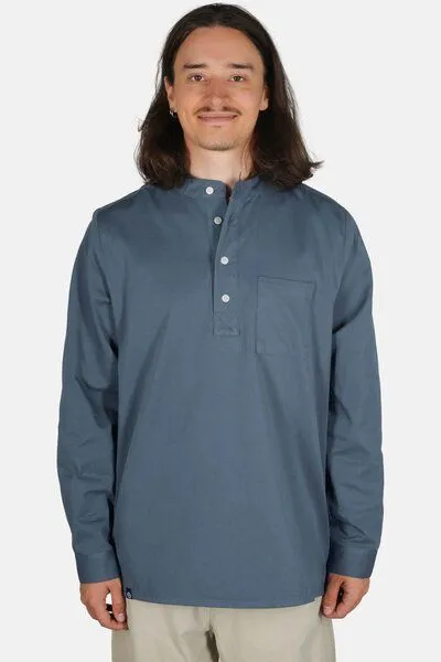 Hanseheld Hanseheld Fischerhemd GOTS Organic, Jeans blau uni, – Produktbild 2 von 4