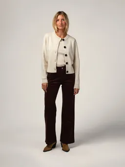 Côtelé Côtelé Damen vegan Flare Hose Schokoladenbraun – Produktbild 1 von 1