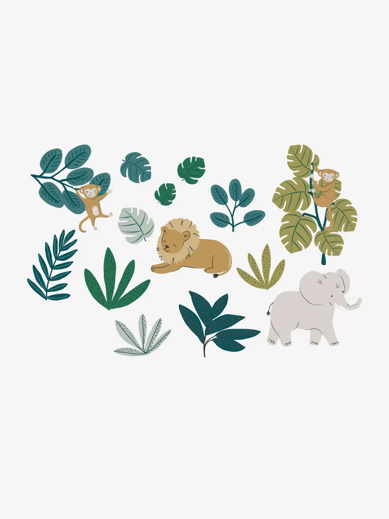 Vertbaudet Kinderzimmer XXL-Wandsticker NEW JUNGLE, Grün bedruckt, – Produktbild 2 von 3