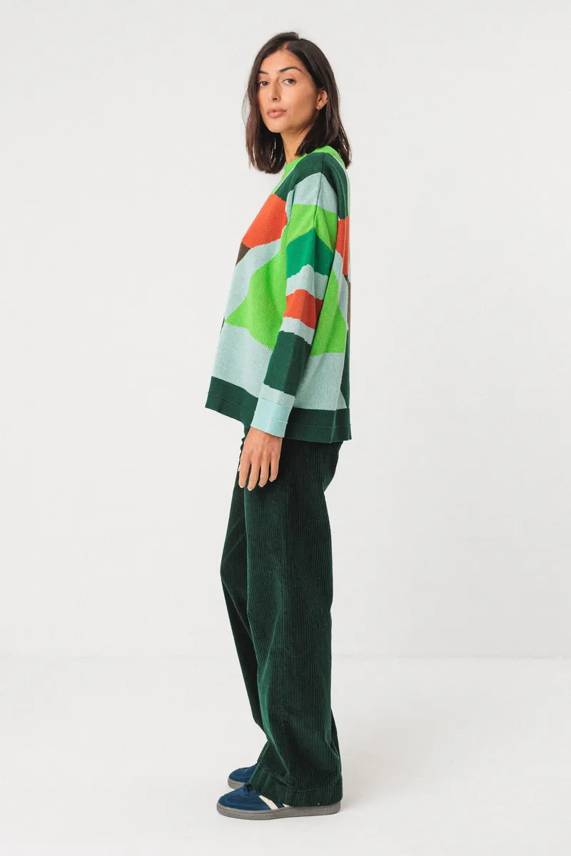 SKFK SKFK Damen vegan Pullover Lexa Mehrfarbig Grün, Grün, – Produktbild 2 von 2