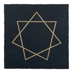 Veskor Cassiopeia Veskor Cassiopeia HEPTAGRAMM (7/2) Heilige Geometrie Linoldruck | 16 × 16 cm | Gold auf Schwarz – Produktbild 1 von 1