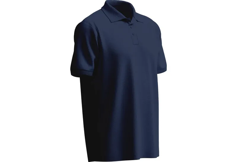 Qualitex Workwear Warnschutz-Shirt Poloshirt Herren Kurzarm – atmungsaktiv & nachhaltig Polo Shirt (1-tlg) Herren Poloshirt kurzarm aus Tencel – bequem, robust & vielseitig, Blau, – Produktbild 2 von 3