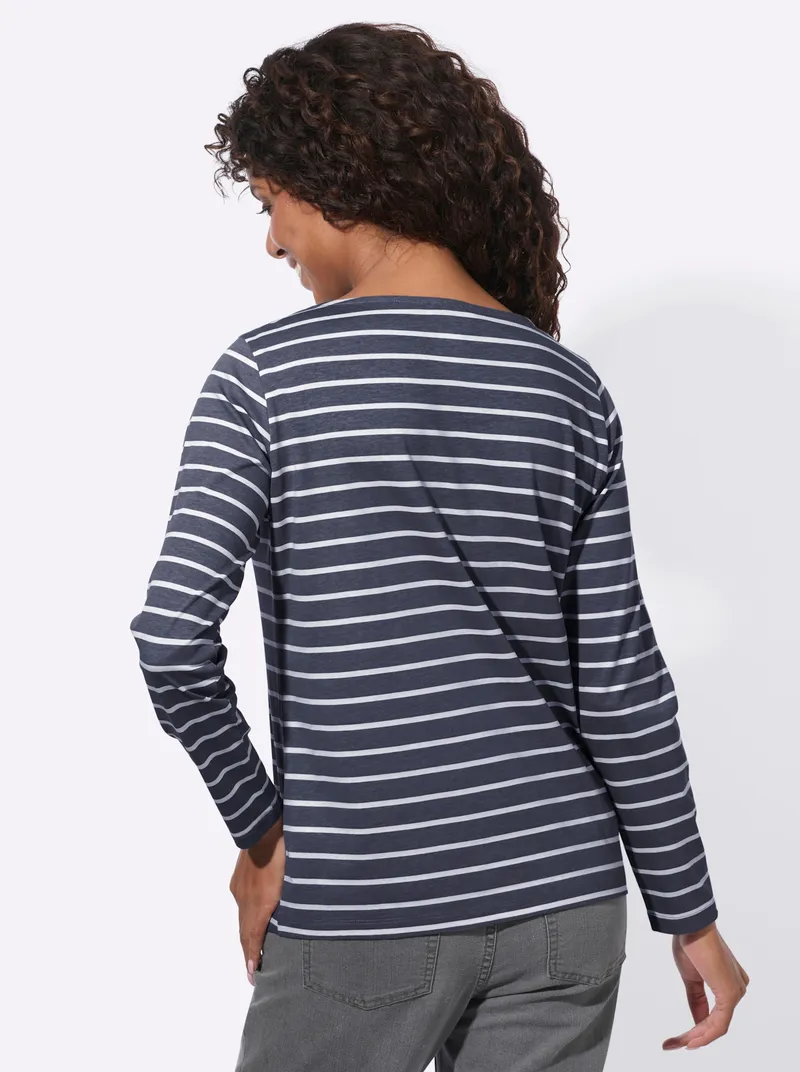 Witt Ringelshirt marine-ecru-geringelt, Marine-ecru-geringelt, – Produktbild 1 von 2