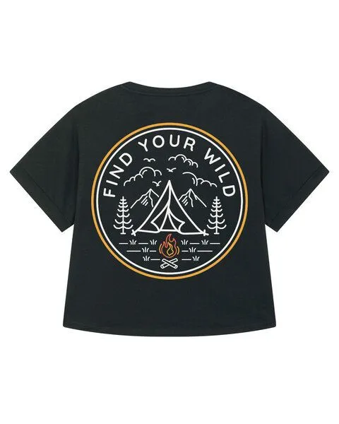 watapparel watapparel Oversize T-Shirt Frauen Find your wild, Black, – Produktbild 2 von 2