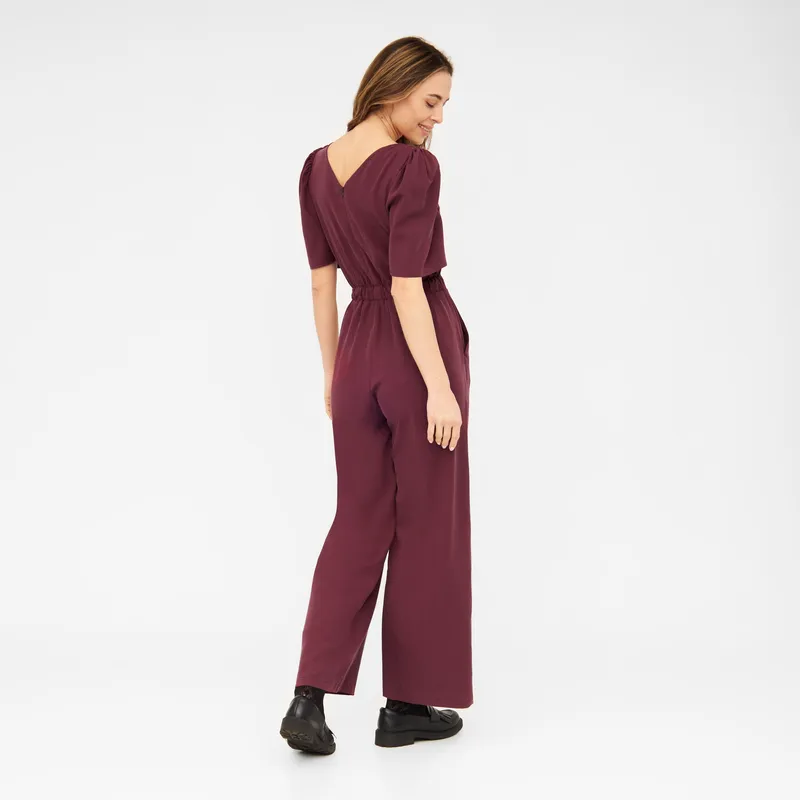 WiDDA WiDDA Damen vegan Jumpsuit Candy Wine Red, Dunkelrot, – Produktbild 1 von 2