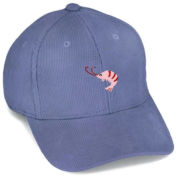 LIGARTI Bestickte Cord Cap – Nele der Shrimp – LIGARTI Tiermanufaktur, Taubenblau, – Produktbild 1 von 4