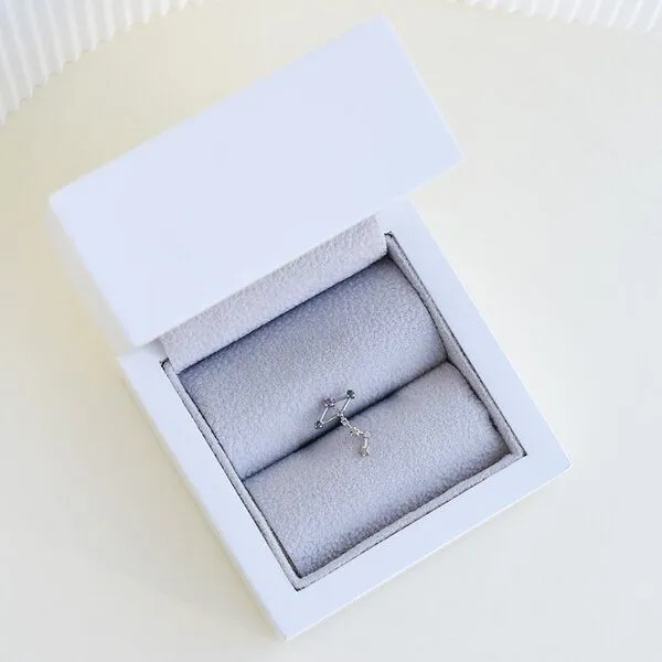 Eppi Eppi Goldener Ohrring mit Sternzeichen Scorpio, Weiss, – Produktbild 3 von 4