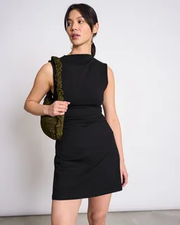JAN N JUNE JAN N JUNE Damen vegan Mini-Kleid Mit Rüschen Marva Schwarz – Produktbild 1 von 1