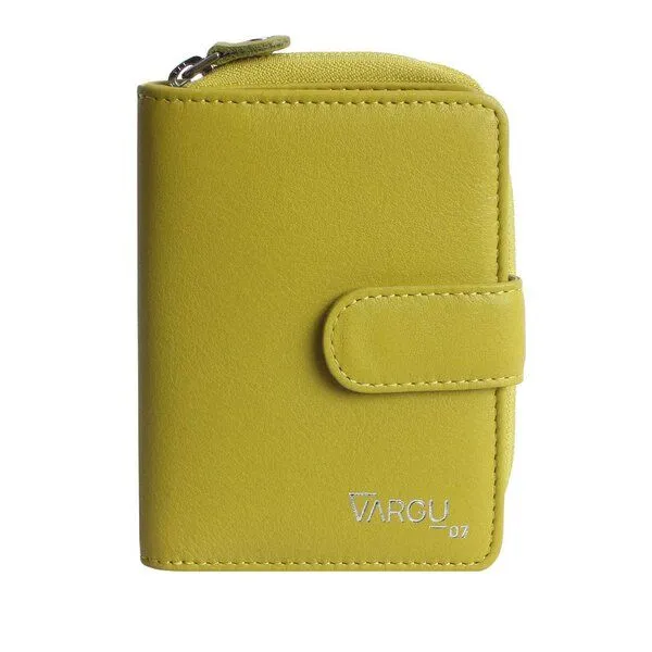 Vargu Vargu Echtleder Geldbörse VINEM 1-A mono, Lime green, – Produktbild 1 von 4