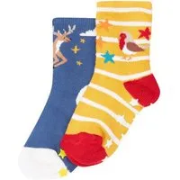 Frugi Frugi Weihnachts dicke Socken in Zweierpack mit Antirutsch-Noppen – Produktbild 1 von 1