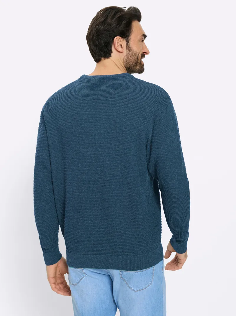 marco donati Rundhalspullover jeansblau-meliert, Jeansblau-meliert, – Produktbild 2 von 2