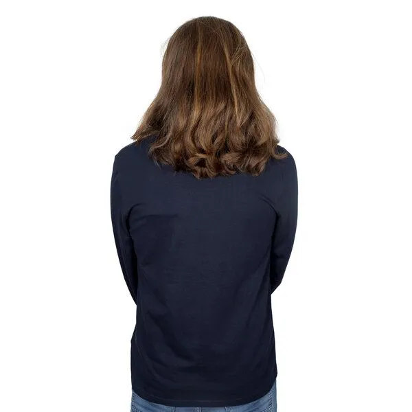 HANDGEDRUCKT HANDGEDRUCKT "Supermond" Männer Longsleeve, Navy, – Produktbild 3 von 3