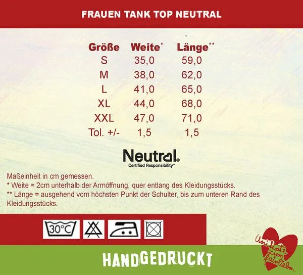 HANDGEDRUCKT HANDGEDRUCKT Frauen Tank Top "Stubentiger" aus 100% Bio Baumwolle (kbA), Sports grey, – Produktbild 2 von 2