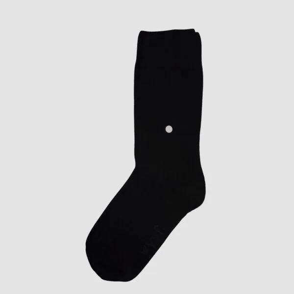 wysf. | what you stand for. wysf. | what you stand for. Socken, Rippenstrick mit Knopf, Bio-Baumwoll-Mix, Schwarz, – Produktbild 4 von 4