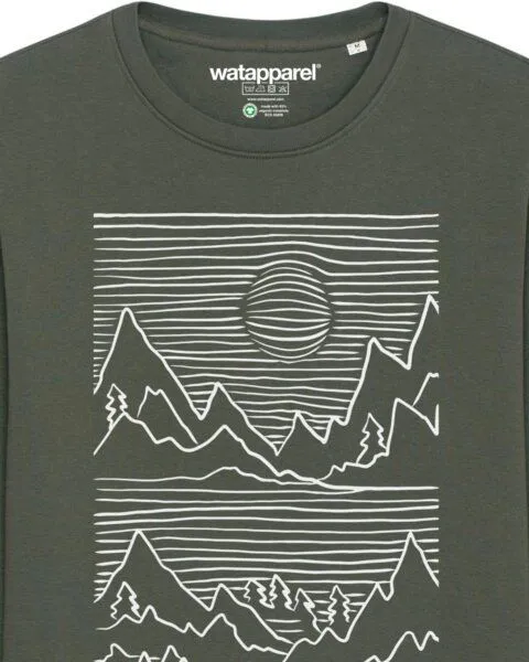 watapparel watapparel Sweatshirt Unisex Mountains, Khaki, – Produktbild 3 von 4