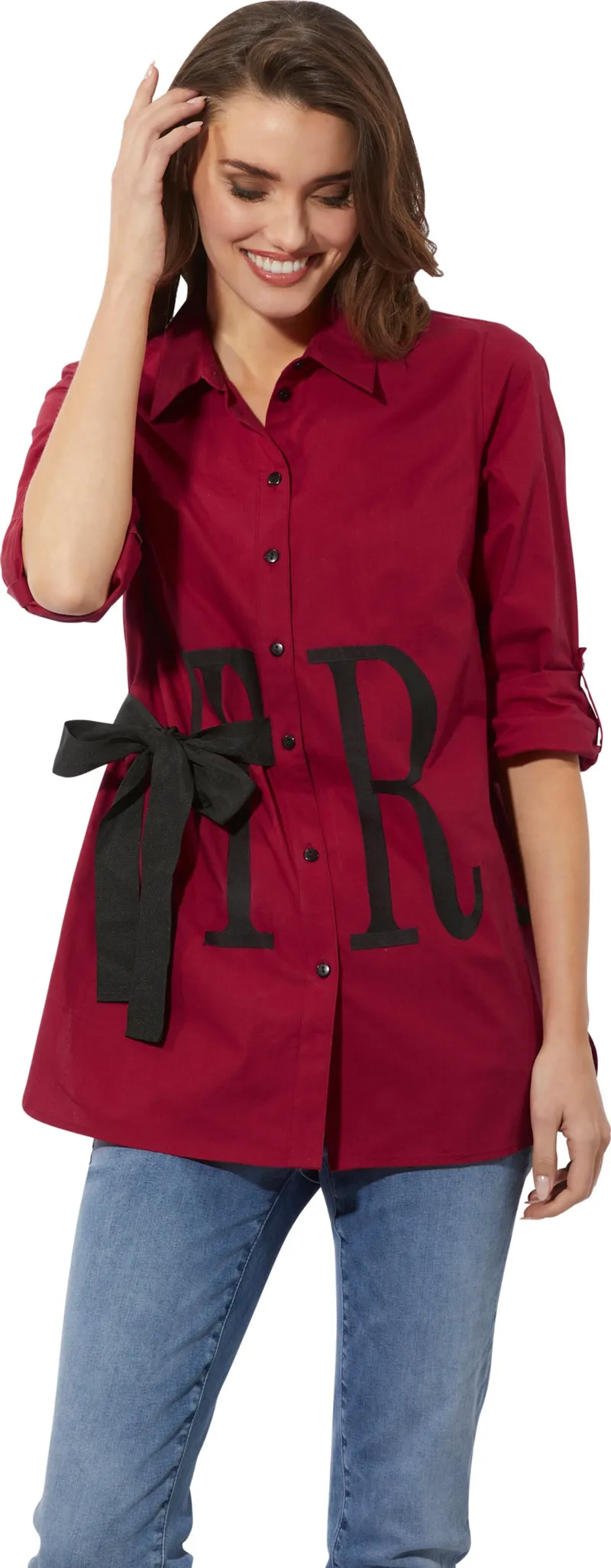 Witt Longbluse kirsche-schwarz, Kirsche-schwarz, – Produktbild 2 von 2