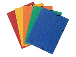 Exacompta 30 Exacompta Sammelmappen, Colorspan-Karton, 355 g/m², DIN A4, Gummizug, 3 Klap., sortiert – Produktbild 1 von 1