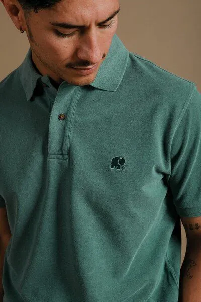 Trendsplant Trendsplant Organic Pigment Dyed Polo Shirt Eden Green, Grün, – Produktbild 4 von 4