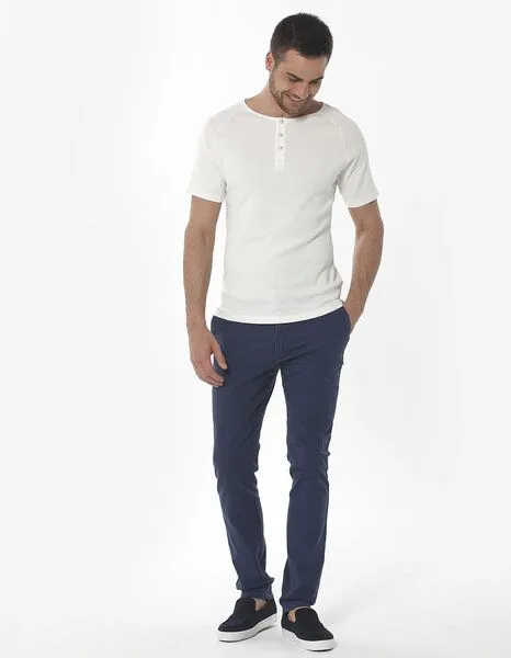 ORGANICATION ORGANICATION Slim Chino-Hose aus Bio-Baumwolle, Blau(navy), – Produktbild 3 von 3