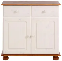 OTTO home Sideboard Mette Kommode mit 2 Türen & 1 Schubladen, die optisch geteilt ist, Kommode mit gefrästen, kugelförmigen Füßen, 2 Türen und 1 Schublade – Produktbild 1 von 1