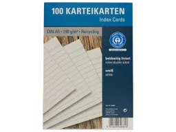 100 Karteikarten aus Recyclingkarton 170 g/m² DIN A5, weiß – Produktbild 1 von 1