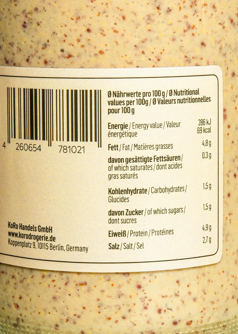 KoRo Mittelscharfer Senf ohne Zuckerzusatz 680 ml – Produktbild 4 von 5