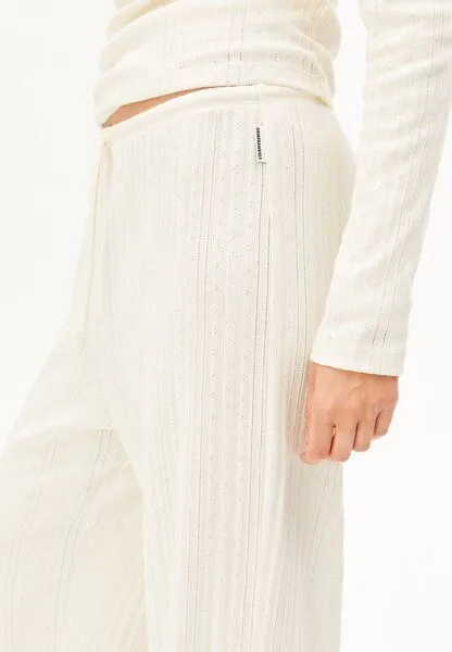 ARMEDANGELS ARMEDANGELS POINTELLE PYJAMA Damen Pointelle Pyjama Hose aus 100% Bio-Baumwolle, Oatmilk, – Produktbild 3 von 4