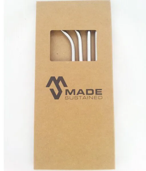 Made Sustained Made Sustained Trinkhalme Edelstahl mit Reinigungsbürste – Produktbild 3 von 3