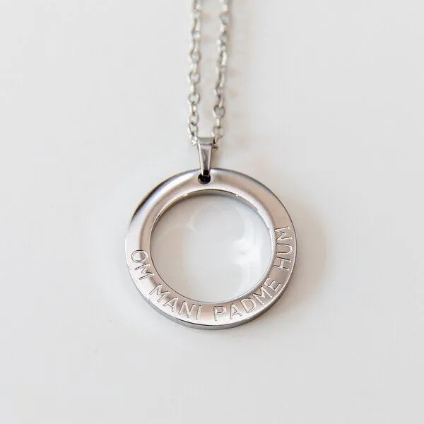 Divasya Divasya Mantra Halskette silber Om Mani Padme Hum – Produktbild 3 von 4
