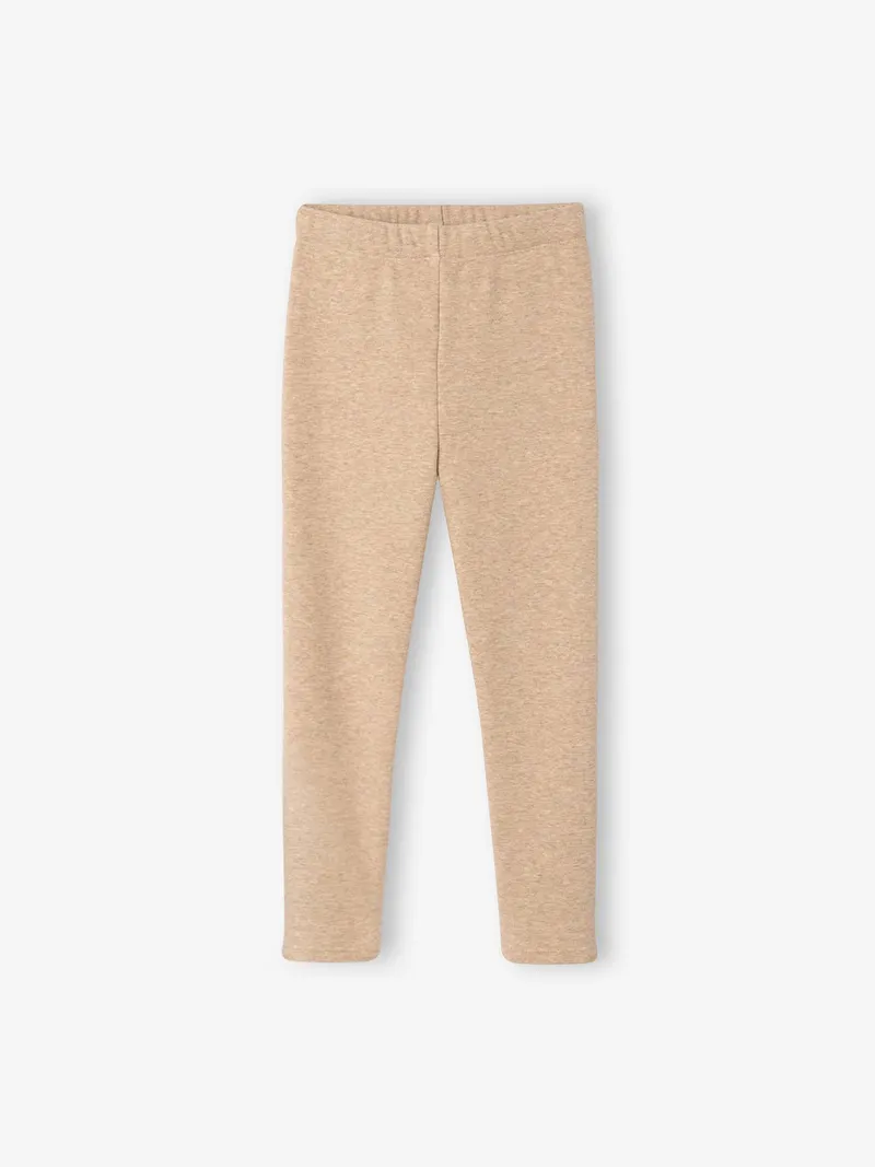 Vertbaudet Mädchen Thermo-Leggings mit Fleecefutter, Beige meliert, – Produktbild 1 von 3