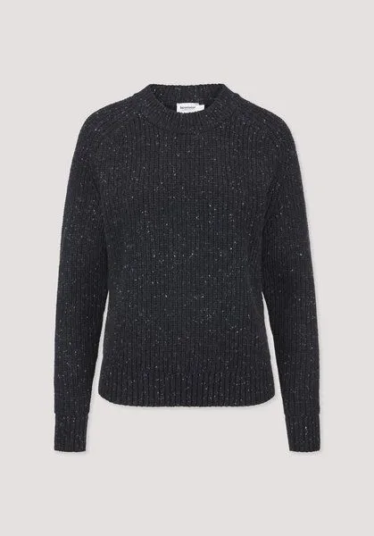 hessnatur hessnatur Strick Pullover Relaxed aus Bio-Baumwolle mit recycelter Wolle, Anthrazit, – Produktbild 4 von 4