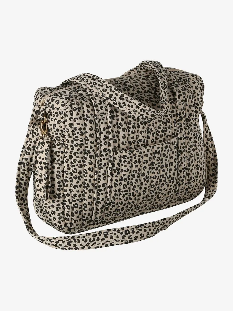 Vertbaudet Wickeltasche aus Baumwoll-Musselin JOIOSA, Beige leo, – Produktbild 2 von 4