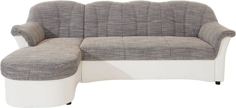 DOMO collection Ecksofa FLORES Schlafsofa, 233x142x86 cm, L-Form, whlw. mit Bettfunktion, whlw. mit Federkern, Grau, – Produktbild 6 von 8