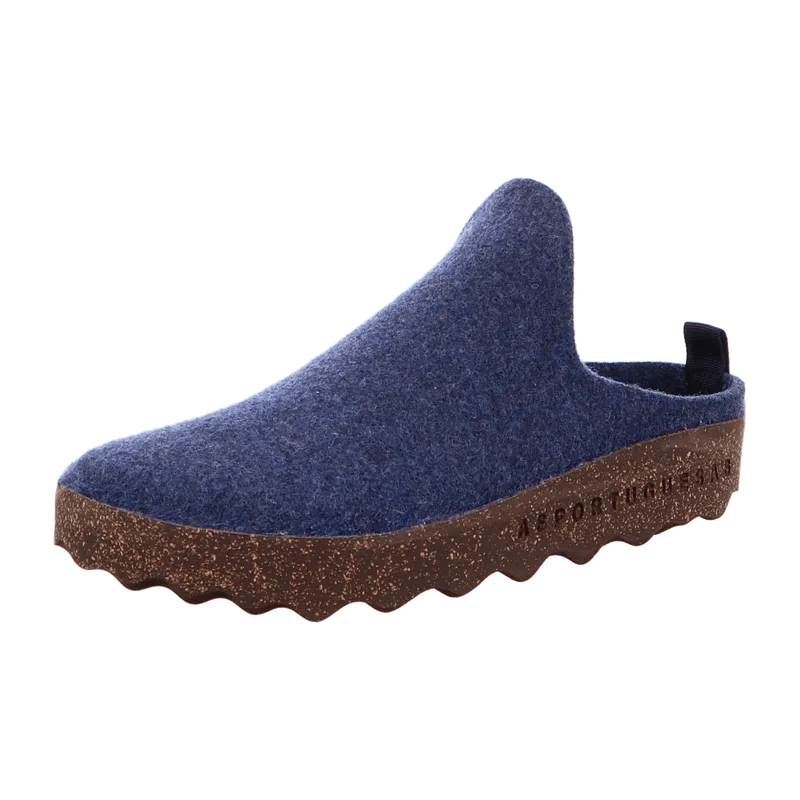 ASPORTUGUESAS ASPORTUGUESAS Come Filzpantoffeln mit Kork-Latex Sohle, Blau, – Produktbild 1 von 8