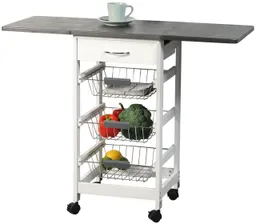Kesper Kesper Küchenwagen mit 2 ausklappbare Arbeitsplatten weiß/grau – Produktbild 1 von 1